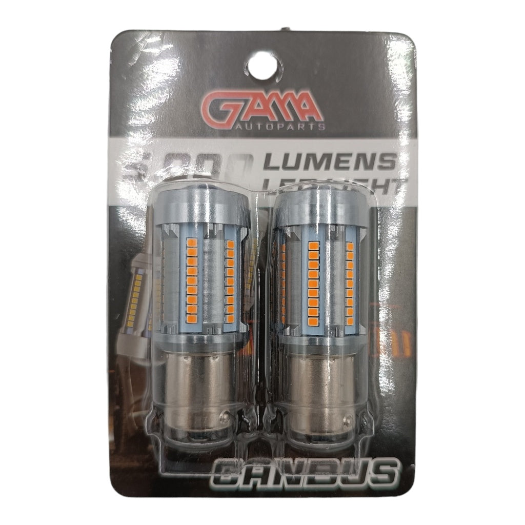 BOMBILLO 1156 LED LUPA 5000 LUMENS 1 CONT. 12/24V AMBAR