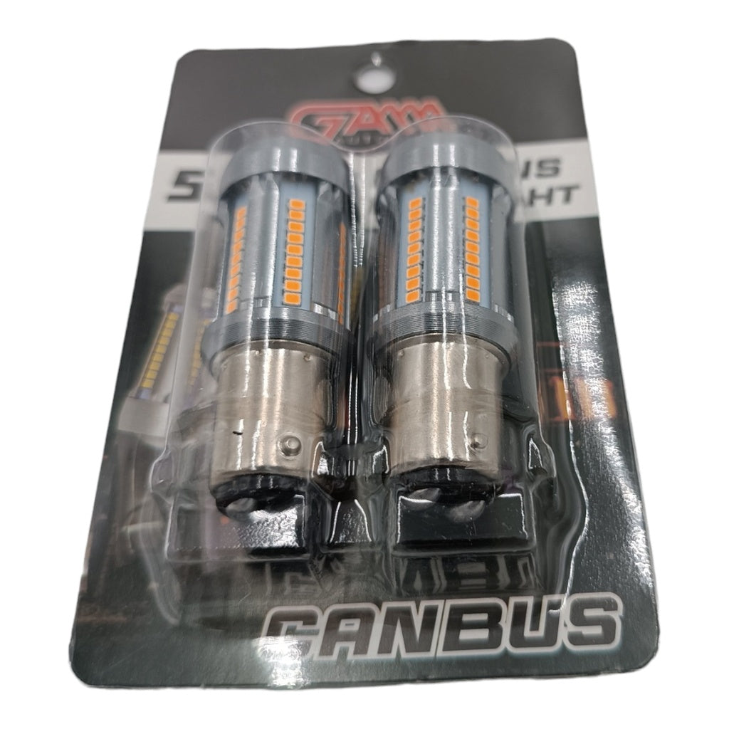 BOMBILLO 1157 LED LUPA 5000 LUMENS 2 CONT. 12/24V AMBAR