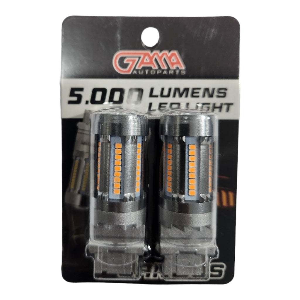 BOMBILLO 3156 LED LUPA 5000 LUMENS 1 CONT. 12/24V AMBAR
