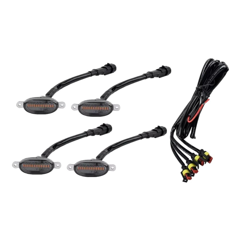 LUCES LED PARRILLA AMBAR MICA AHUMADA KIT 4PZAS