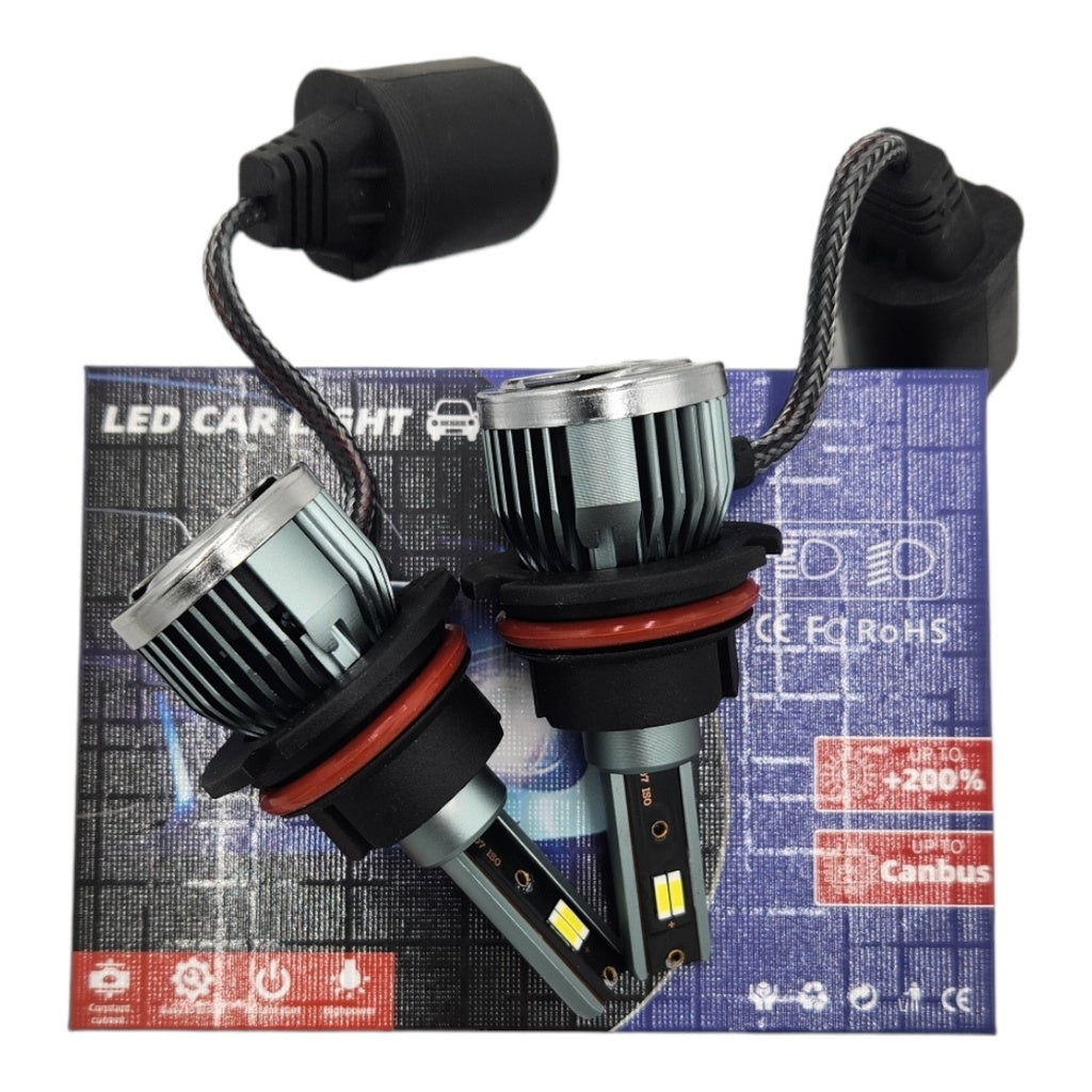 LUCES LED F2S 9007 ALTA/BAJA 6000K  80W 8.000 LUMENS