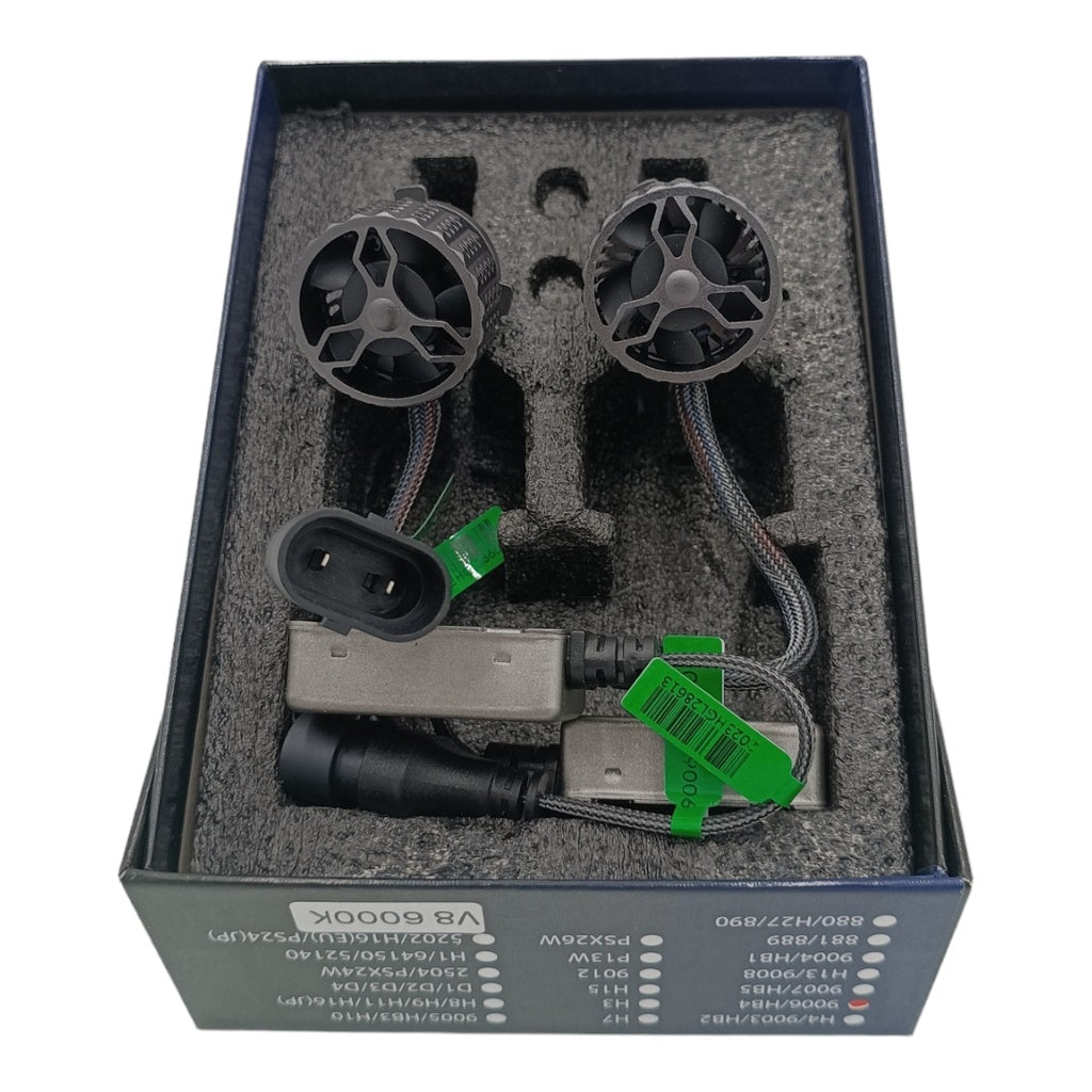 LUCES LED V8 9006 6000K 130W 25.000 LUMENS