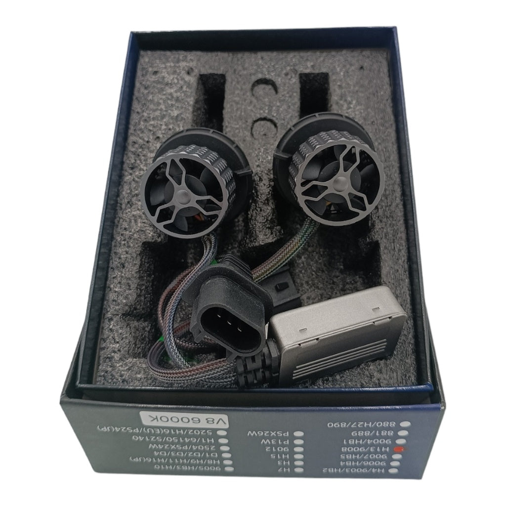 LUCES LED V8 H13 ALTA/BAJA 6000K 130W 25.000 LUMENS
