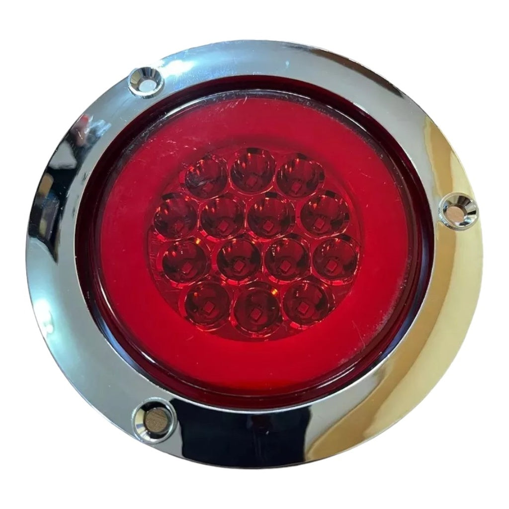 STOP 14 LED ROJO 5,5" BORDE CROMADO 12V/24V OJO DE ANGEL / STROBO