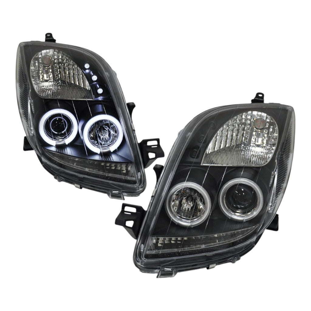 FARO PROYECTOR OJO DE ANGEL SET NEGRO YARIS SPORT 06-09